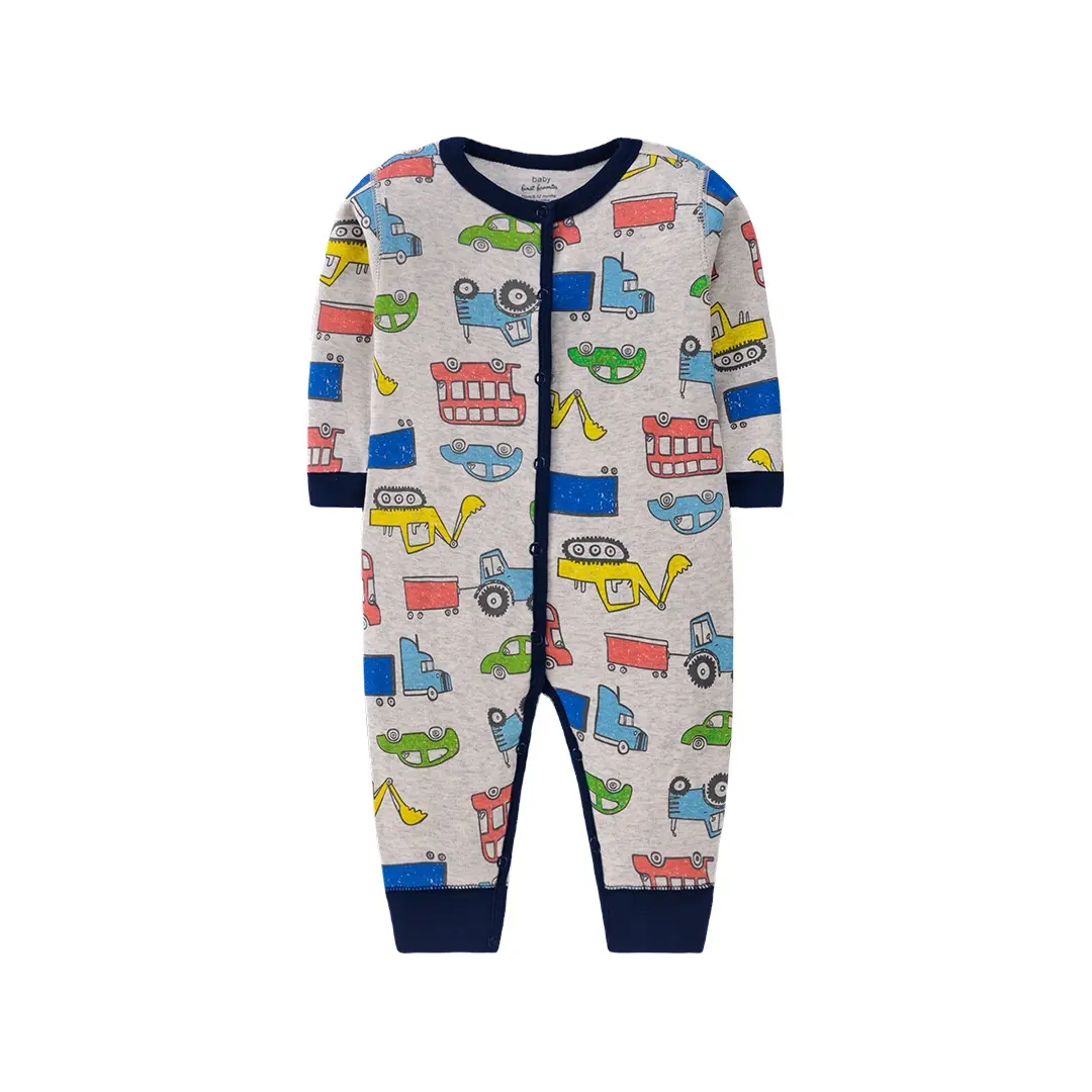 Butik nervürlü pamuk bebek Romper uzun kollu rastgele tasarım yürüyor yenidoğan bebek pijama Romper