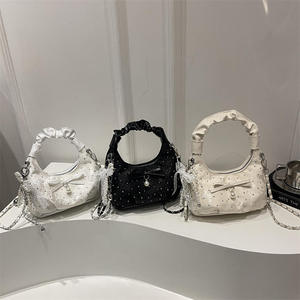 Bolsos de hombro con lazo de diamantes a la moda para mujer, bolsos de mano de alta calidad para mujer, bolso bandolera de cuero Pu para mujer - Product Image 4