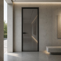 Solution complète pour portes intérieures, support technique en ligne, porte battante en aluminium et verre pour immeuble de bureaux