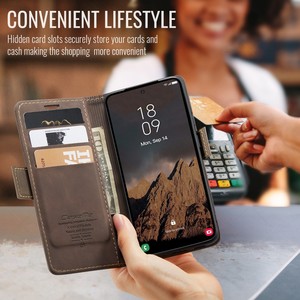Étui portefeuille en cuir à fentes magnétiques pour cartes pour <span class=keywords><strong>Samsung</strong></span> S26 Ultra S25 Edge S24 S23 S22 <span class=keywords><strong>S21</strong></span>, <span class=keywords><strong>coque</strong></span> de <span class=keywords><strong>téléphone</strong></span> à rabat avec support intégré - Product Image 5