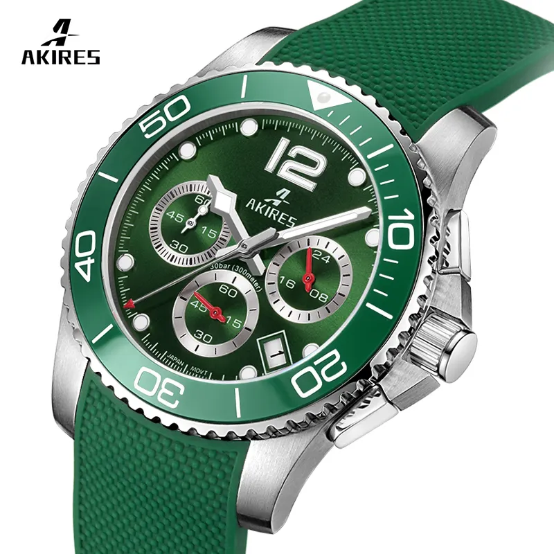 Luxury Brands 5atm Water Resistant Wrist Watch Manufacturer Complete Calendar Male Chrono Watch