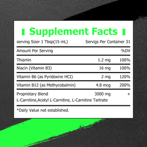 Private Label L-Carnitine Oral Liquid with L-Carnitine Boost Motivation Reduce Fatigue Natural Energy Enhance Recovery - Product Image 2