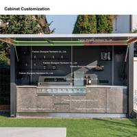 Table de barbecue moderne en acier inoxydable à 4 brûleurs multifonctionnelle enduite de poudre pour la cuisine de la cour Villa Clubhouse