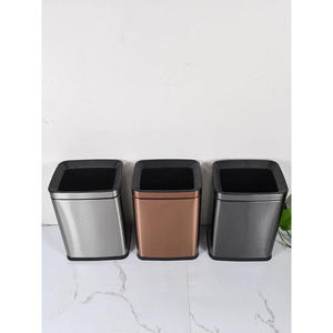 Cestino Moderno in Acciaio Inossidabile per Esterni, Capacità 5-30L, Struttura Aperta, Design Quadrato per Casa, Ufficio o Auto - Product Image 3