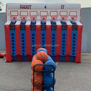 Giant blow up game connect four inflatable basketball hoops shoot 4 it