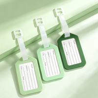 Étiquettes de bagages personnalisées en cuir avec logo gaufré à chaud, étiquettes de bagages créatives et mignonnes en PVC pour valises d'hôtel