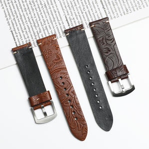 สายนาฬิกาหนังลายนูน 20 มม. 22 มม. ดีไซน์ใหม่ สายหนังวินเทจแบบถอดเร็ว - Product Image 3