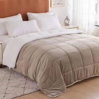 Meilleure vente en gros, couverture molletonnée chaude en flanelle matelassée en polaire douce pour l'hiver