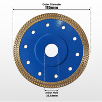 Disque de coupe diamanté à maille fine ondulée pour la vente en gros, lame de scie diamantée à bord lisse pour le travail des carreaux de céramique, de porcelaine et de carreaux émaillés