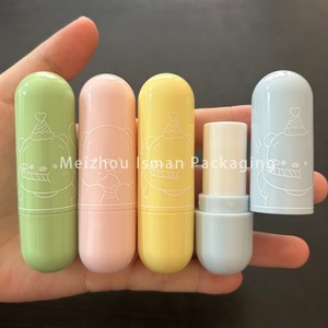 ISMAN Luxe 3.5g Capsulevormige Lipbalsem Tube Schattig Cartoonpatroon Roze Geel Groen Blauw Lipstick Verpakking Privélabel Groothandel - Product Image 6