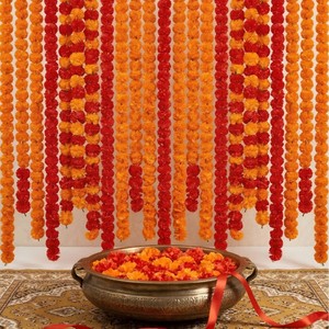 Ghirlanda <span class=keywords><strong>di</strong></span> Fiori Artificiali <span class=keywords><strong>di</strong></span> Calendula per il <span class=keywords><strong>Giorno</strong></span> dei Morti Messicano, Decorazione per Matrimoni e Feste Indiane - Product Image 1