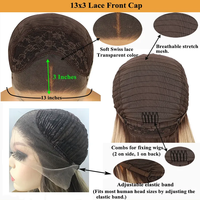 Wig Renda Depan Warna Highlight Biru Gelombang Alami Futura Wig Rambut Sintetis Tahan Panas untuk Populer Sehari-hari