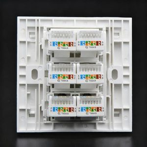 แผ่นติดผนัง GLGW Cat5e แบบ 86 ช่องเสียบ RJ45 จำนวน 6 ช่อง ผลิตจากพลาสติก PC สำหรับเชื่อมต่อเครือข่ายแบบหลายจุด แผงแบบโมดูลาร์ ป้องกันฝุ่น ติดตั้งง่าย - Product Image 5