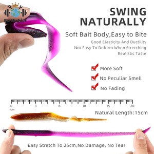 Leurre souple artificiel Big Lure <span class=keywords><strong>Dragon</strong></span> Grub 150/200mm en PVC à queue unique pour la pêche à la traîne - Product Image 2