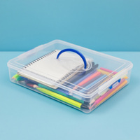 Transparent Simple En Plastique Injection Crayon Cas Étudiant Papeterie Boîte De Rangement pour Organiser Crayons Jouets Organisateur