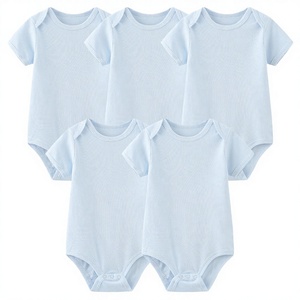 Ropero de punto 100% algodón suave para bebé, personalizado, unisex, para recién nacido, con cierre de botones, OEM ODM - Product Image 2