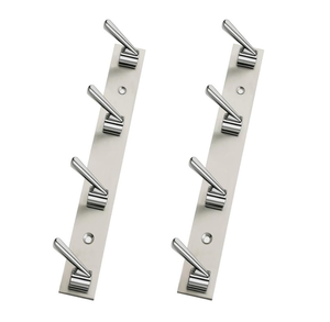 4 Pin Stainless Steel Cloth <b>Hook</b> SS202 Wall Mount Heavy Duty Rust Resistant Door Hanger for Bathroom <b>Kitchen</b> Home Use - Product Image 2