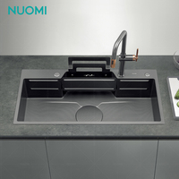 NUOMI WRIGHT Évier de cuisine multifonction en acier inoxydable Évier de cuisine intelligent de luxe Évier de cuisine moderne fait à la main sous le comptoir