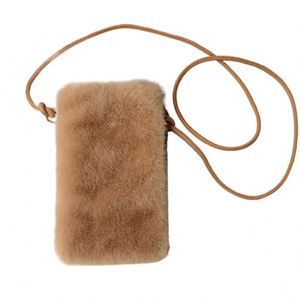 Sac bandoulière en fausse fourrure tendance, petite taille, grand style, convient confortablement pour téléphone portable et cartes - Product Image 1