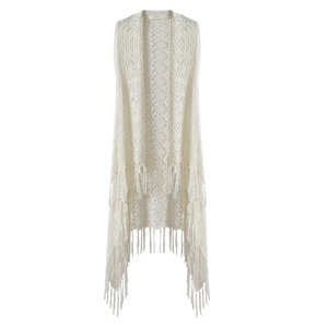 Amzn AE fb eb tiktok <span class=keywords><strong>Shein</strong></span> Gros Mode Casual À Franges Style Bohème Longue Ajouré Creux Tricot <span class=keywords><strong>Cardigan</strong></span> pour les femmes - Product Image 2