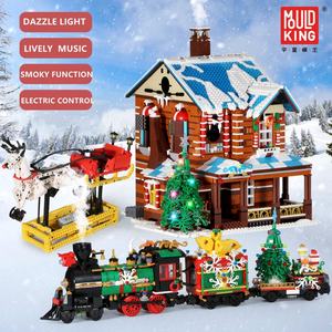 Tren Eléctrico Navideño Mould King 12012, Bloques de Construcción con Control Remoto por Aplicación, Tren con Música, Modelo Creativo, Juguetes para Niños - Product Image 2