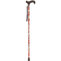Canne extensible, bâton de marche en aluminium pour personnes âgées, rouge, hauteur réglable de 75 à 98 cm, poignée souple, non pliable, KMINA K10024