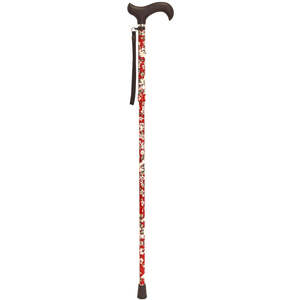 Bastone da Passeggio Estensibile, Bastoni da Passeggio per Anziani, Fiori, Rosso, KMINA K10024 - Product Image 2