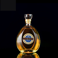 Botol roh kaca persegi 500ml 750ml kualitas tinggi dengan gabus kosong untuk wiski Tequila Gin Brandy