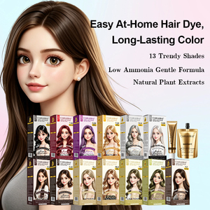 Venta al por Mayor en el Sudeste Asiático, Crema <span class=keywords><strong>de</strong></span> Coloración Capilar Profesional <span class=keywords><strong>de</strong></span> 60 ml * 2, Fórmula Vegetal Sin Amoníaco, Coloración Duradera - Product Image 2