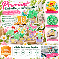 Patch brodé thermocollant ou à coudre en gros, motifs printemps, fleurs, plantes, pot de fleurs, jardin, cactus, monstera, tulipe, marguerite