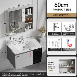 Meubles de salle de bain modernes Wayon étanche en céramique mural salle de bain <span class=keywords><strong>commode</strong></span> évier armoire de salle de bain - Product Image 6