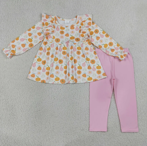Ensemble sweat à capuche à manches courtes écologique pour petites filles, imprimé patchwork géométrique coloré, haut à capuche à volants et pantalon évasé - Product Image 5