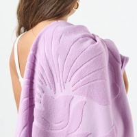 Hawaïen Aloha Style Jacquard Serviette De Bain En Tissu Éponge De Luxe Fleur Motif Coton Serviette De Plage pour Nageur Surfeur