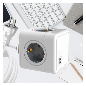 ปลั๊กและเต้ารับแบบยุโรป Steckdose พร้อมช่องเสียบ USB คู่สำหรับชาร์จ และปลั๊กไฟทรงลูกบาศก์ทันสมัย - Product Image 1