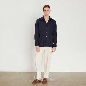 <span class=keywords><strong>Camisa</strong></span> DE LINO DE VERANO RTS/OEM para hombre, <span class=keywords><strong>camisa</strong></span> de hombro fruncido de estilo <span class=keywords><strong>italiano</strong></span>, <span class=keywords><strong>camisa</strong></span> informal para hombre con <span class=keywords><strong>cuello</strong></span> cubano y dinero antiguo - Product Image 5