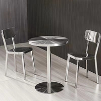 Table basse de salon KOZY K-8884 en acier inoxydable moderne de couleur naturelle