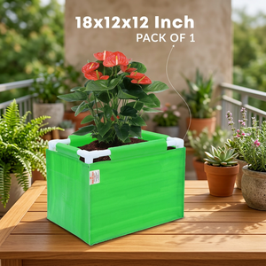 Casa De Amor - Bolsa de Cultivo Rectangular Reutilizable de HDPE de 260 GSM con Soporte de Tubo de PVC, 1.5x1x1 pies, Protección UV, Verde (Paquete de 1) - Product Image 3