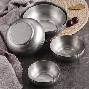 Ensemble de bols en acier inoxydable 304, 8,5 cm, 10 cm, 12 cm, 13,5 cm, 15 cm, style vintage vieilli, pour la maison et les restaurants - Product Image 1