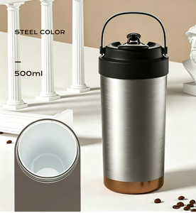 แก้วกาแฟเซรามิกเคลือบผิว 500 มล. สำหรับเดินทาง กระบอกน้ำสแตนเลสสุญญากาศสองชั้นเก็บความร้อน พร้อมหูหิ้ว ลดราคาพิเศษ - Product Image 1