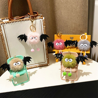 Porte-clés en peluche Kawaii jouets monstre boule de poils elfe Halloween dessin animé boule de peluche porte-clés mignon démon chauve-souris sac décorer petits cadeaux