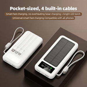Banco de Energía Solar Portátil con Pantalla Digital, 10000mAh, PD 22.5W, Entrada USB Tipo-C, Linternas Integradas y 3 Cables - Product Image 3