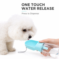 Bouteille d'eau portable 3-en-1 pour chien avec distributeur de nourriture à une touche et gamelle large pour le voyage – Vente en gros