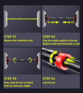 <span class=keywords><strong>Porta</strong></span> montata a muro barra Pull Up mento up stazione di immersione Fitness barra orizzontale maniglie impugnature palestra casa - Product Image 6