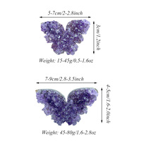 Vente en gros de grappe d'améthyste naturelle en forme de papillon, pierre brute taillée et polie, spécimen minéral chinois, décoration intérieure, mariage, anniversaire