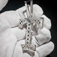 Pendentif Lettre T Personnalisée pour Homme en Moissanite Couleur D « Hip Hop Iced Out » qui Passe au Testeur de Diamant, en Argent 925 avec Certificat GRA, Bijoux Fins