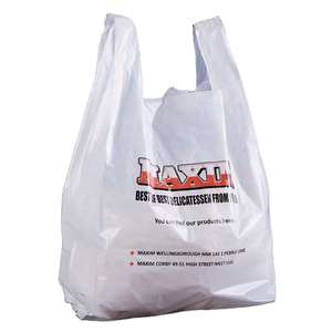Bolsas de Compras Reutilizables de Plástico PE con Corte en U, Marca UKHI, Personalizadas, Sellado Térmico, Estampado en Caliente, Reciclables, para Supermercados - Product Image 1