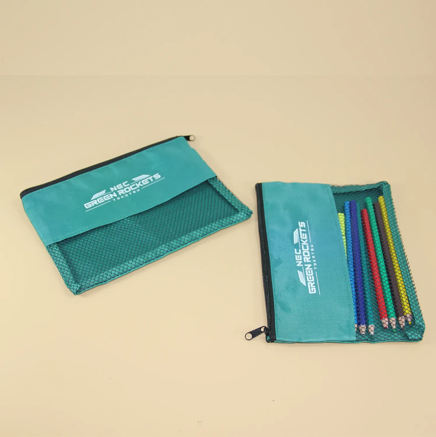 Tái Sử Dụng Golf Lưu Trữ Quà Tặng Mỹ Phẩm Pouch Tùy Chỉnh Bán Buôn Trường Xách Tay Văn Phòng Phẩm Polyester Lưới Dây Kéo Bút Chì Trường Hợp Túi