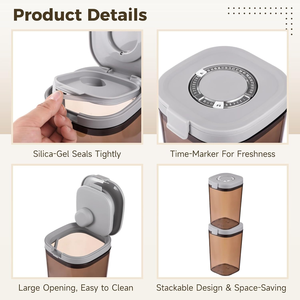 Recipiente Hermético de Plástico para Almacenamiento de Alimentos, Contenedor para Café y Fórmula con Cuchara, Organizador de Despensa, Frasco de Almacenamiento de Cocina Libre de BPA - Product Image 5