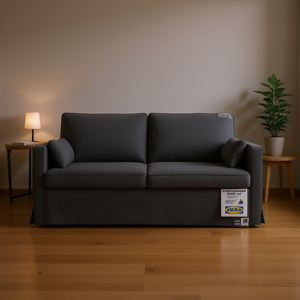 Divano Letto in Tessuto a Tre Posti Grigio Scuro Stile Moderno per Soggiorno - Product Image 2