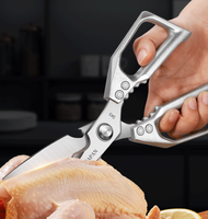 Ciseaux de cuisine en acier inoxydable, ultra-affûtés, multi-usages, pour fruits de mer, viande, poulet, découpe d'os, ustensiles de cuisine domestiques